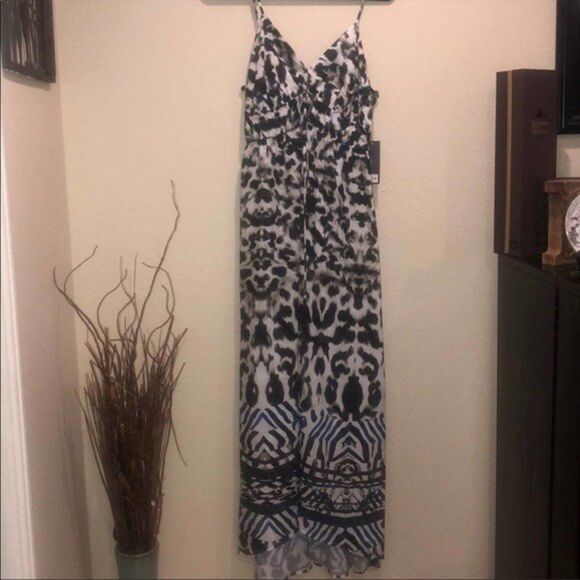 Jennifer Lopez Cami Maxi Dress Tonal Animal Sz M - Picture 3 of 8